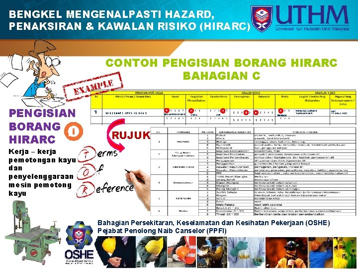 BENGKEL MENGENALPASTI HAZARD, PENAKSIRAN & KAWALAN RISIKO (HIRARC) CONTOH PENGISIAN BORANG HIRARC BAHAGIAN C