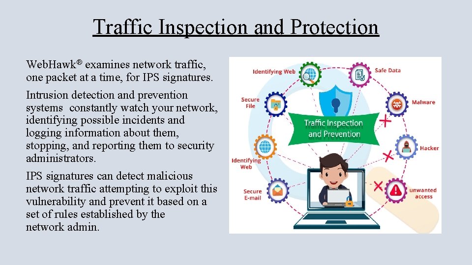 Traffic Inspection and Protection Web. Hawk® examines network traffic, one packet at a time,