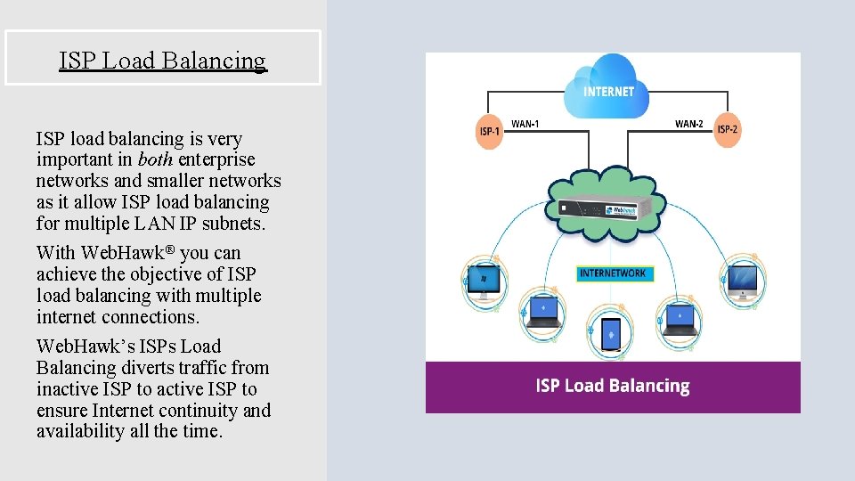 ISP Load Balancing ISP load balancing is very important in both enterprise networks and