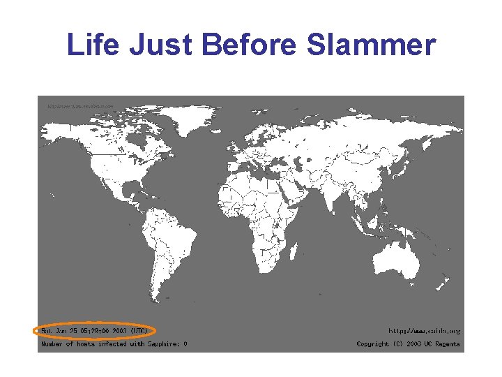 Life Just Before Slammer 