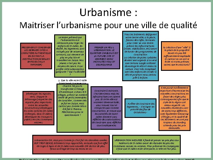 Urbanisme : Maitriser l’urbanisme pour une ville de qualité PRESERVER ET CONSERVER LES DERNIERS