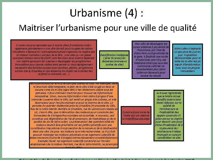 Urbanisme (4) : Maitriser l’urbanisme pour une ville de qualité St Julien est plus