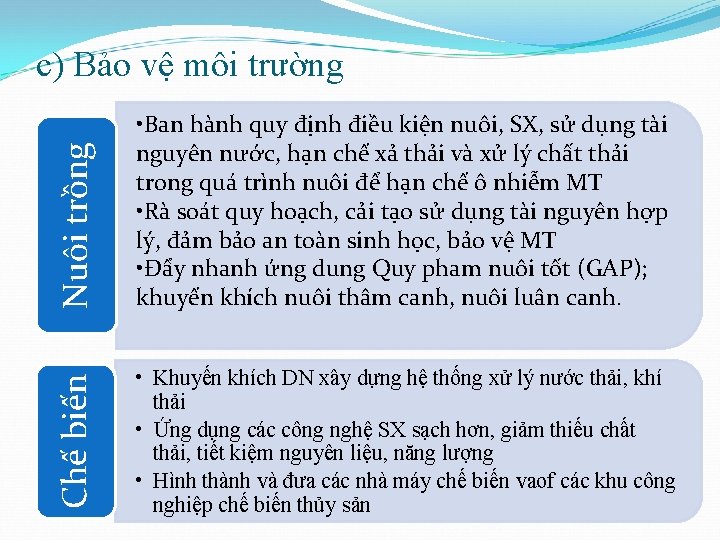 Nuôi trồng • Ban hành quy định điều kiện nuôi, SX, sử dụng tài