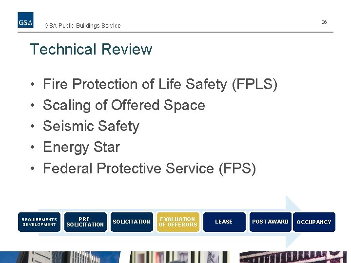 26 GSA Public Buildings Service Technical Review • • • Fire Protection of Life