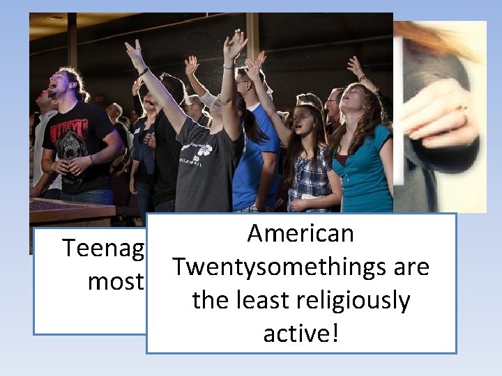 American Teenagers are some of the Twentysomethings are most religiously active the least religiously