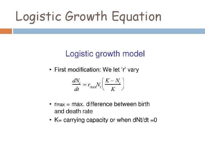 Logistic Growth Equation 