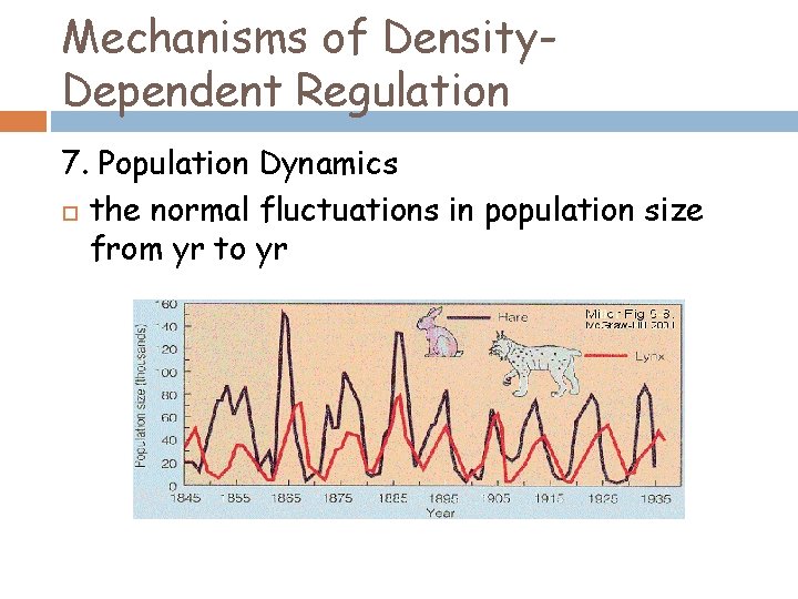 Mechanisms of Density. Dependent Regulation 7. Population Dynamics the normal fluctuations in population size