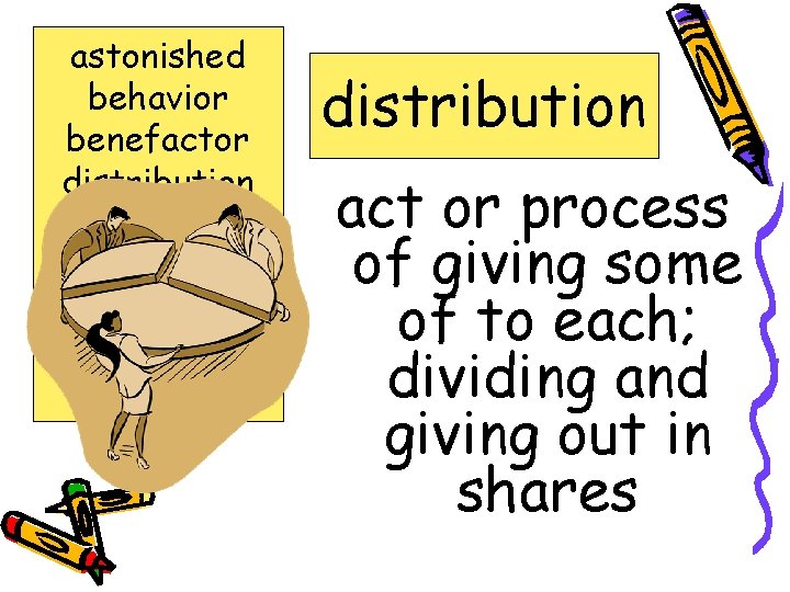 astonished behavior benefactor distribution gratitude procession recommend sacred traditions distribution act or process of