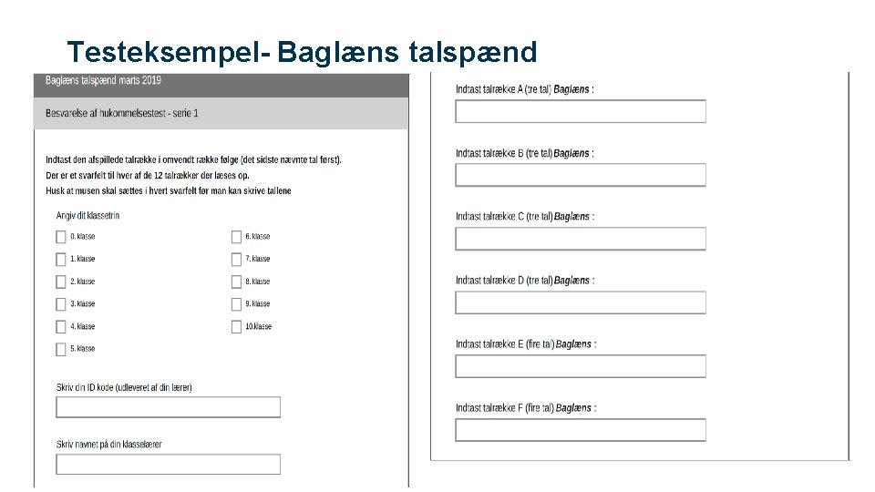 Testeksempel- Baglæns talspænd 14 