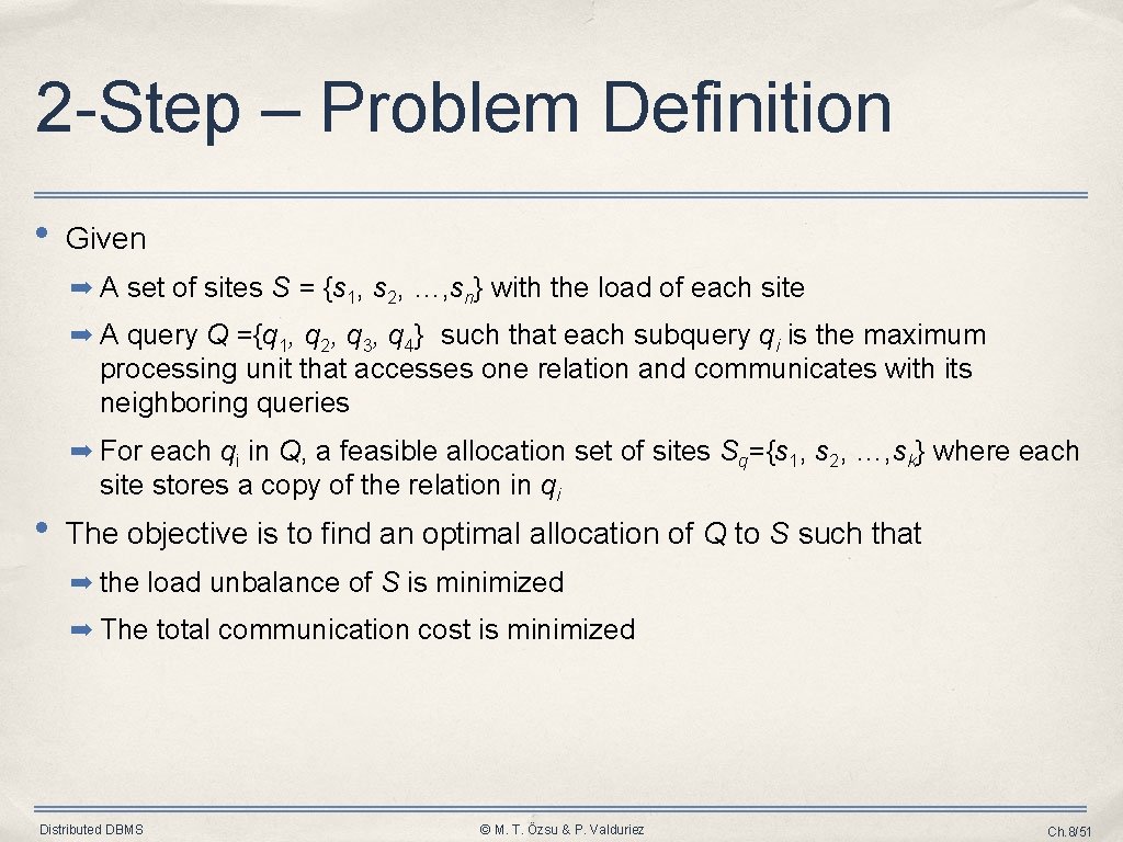 2 -Step – Problem Definition • Given ➡ A set of sites S = 2 -Step – Problem Definition • Given ➡ A set of sites S =