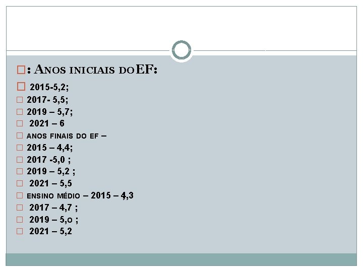 �: ANOS INICIAIS DO EF: � 2015 -5, 2; � 2017 - 5, 5;