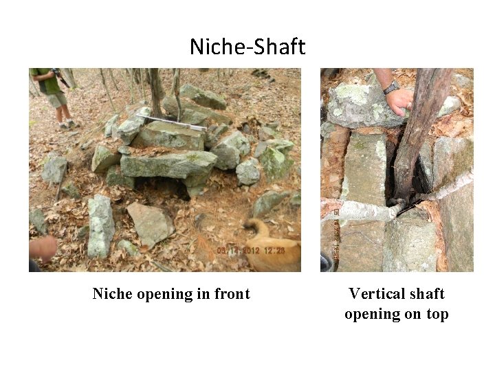 Niche-Shaft Niche opening in front Vertical shaft opening on top 