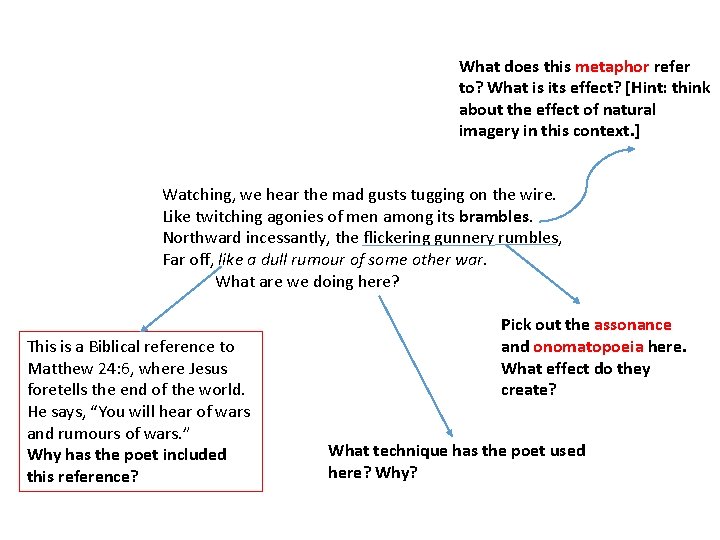What does this metaphor refer to? What is its effect? [Hint: think about the