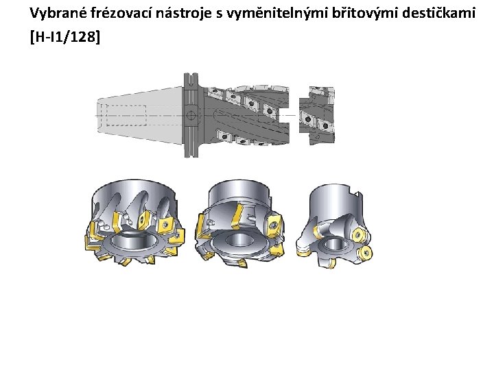 Vybrané frézovací nástroje s vyměnitelnými břitovými destičkami [H-I 1/128] 