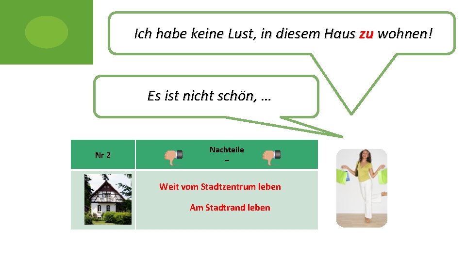 Ich habe keine Lust, in diesem Haus zu wohnen! Es ist nicht schön, …