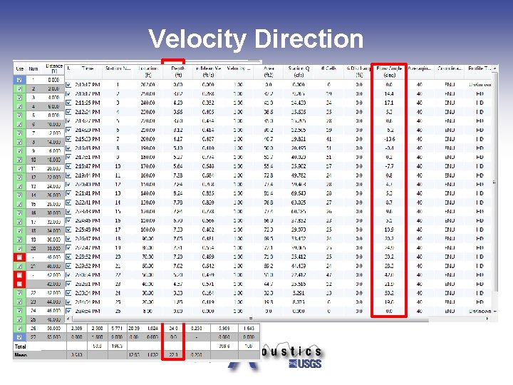 Velocity Direction 