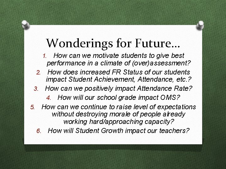 Wonderings for Future… How can we motivate students to give best performance in a
