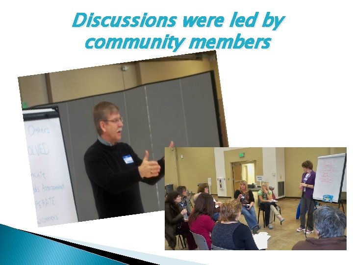 Discussions were led by community members 
