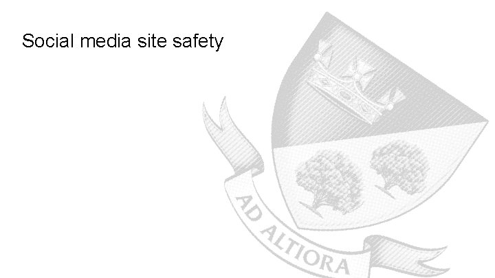 Social media site safety Don’t post stuff that is very personal – keep information