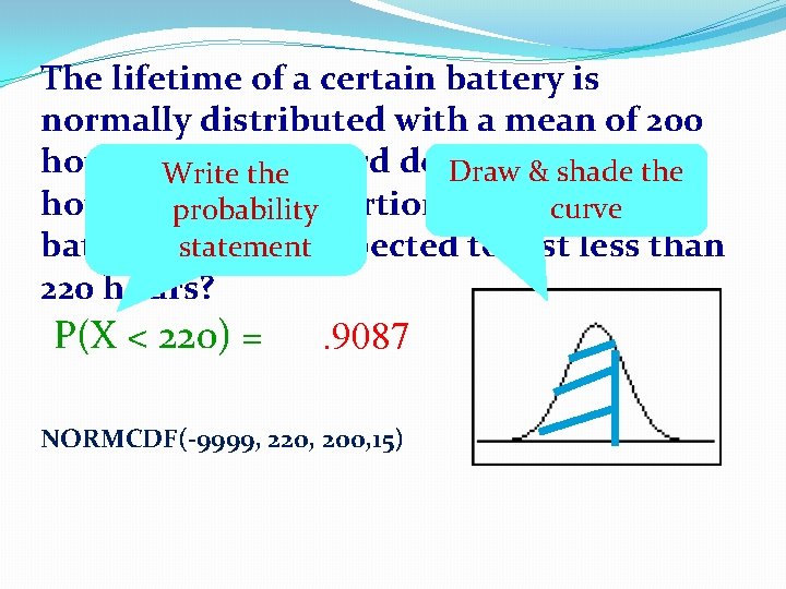 The lifetime of a certain battery is normally distributed with a mean of 200