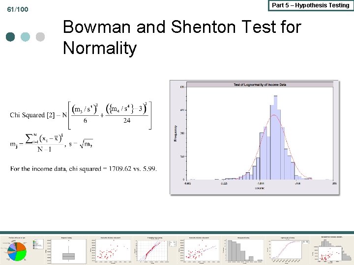 61/100 Part 5 – Hypothesis Testing Bowman and Shenton Test for Normality 