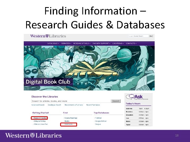 Finding Information – Research Guides & Databases 18 
