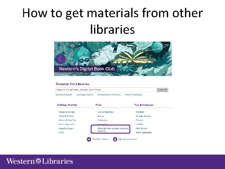 How to get materials from other libraries 