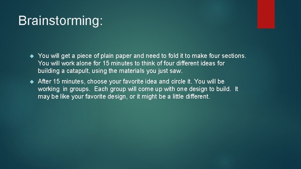 Brainstorming: You will get a piece of plain paper and need to fold it Brainstorming: You will get a piece of plain paper and need to fold it