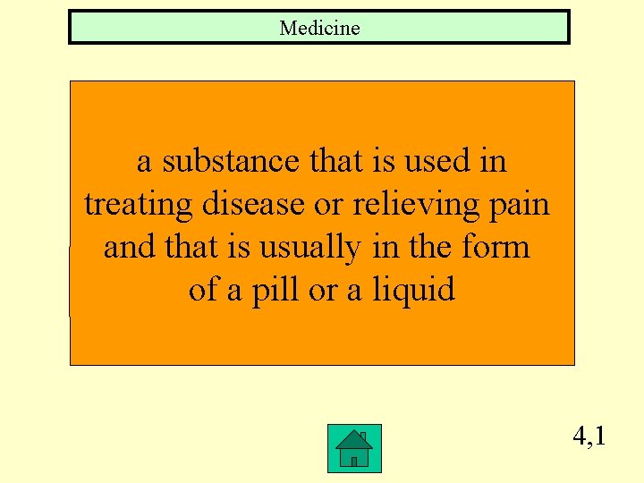 Medicine a substance that is used in treating disease or relieving pain and that