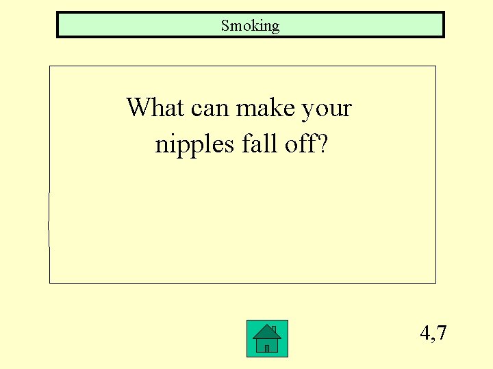Smoking What can make your nipples fall off? 4, 7 