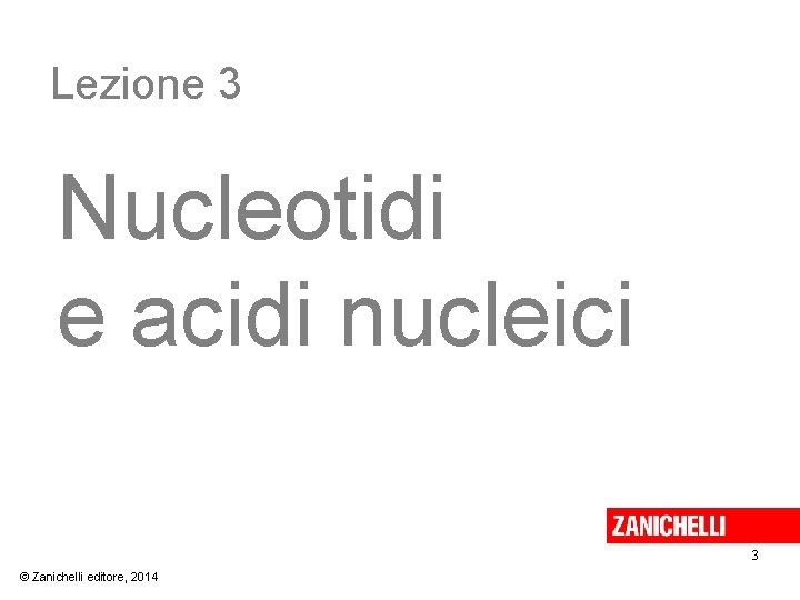 Lezione 3 Nucleotidi e acidi nucleici 3 © Zanichelli editore, 2014 