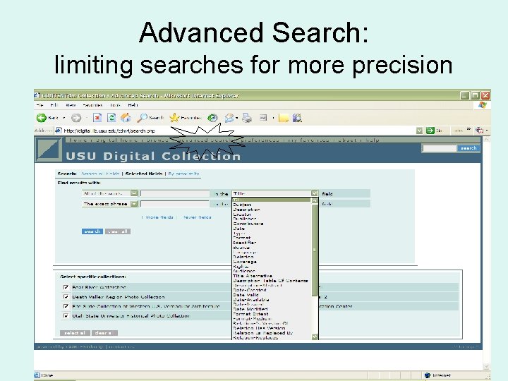Advanced Search: limiting searches for more precision 