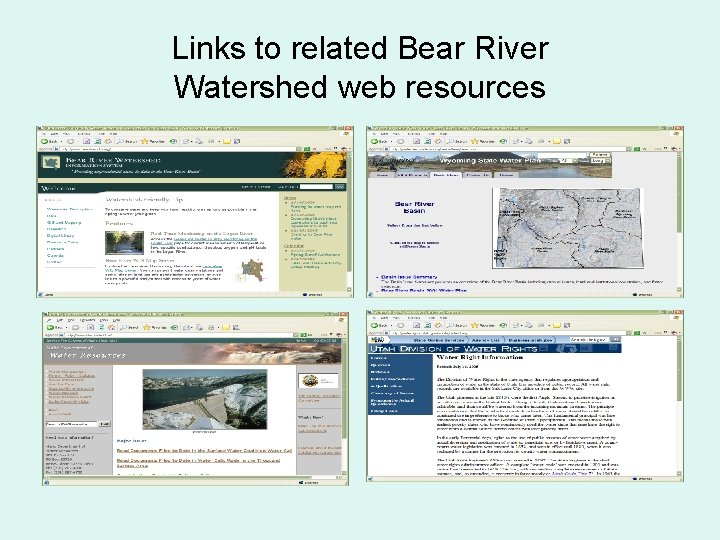 Links to related Bear River Watershed web resources 