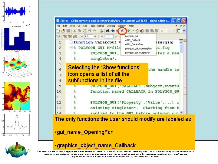 Selecting the ‘Show functions’ icon opens a list of all the subfunctions in the Selecting the ‘Show functions’ icon opens a list of all the subfunctions in the