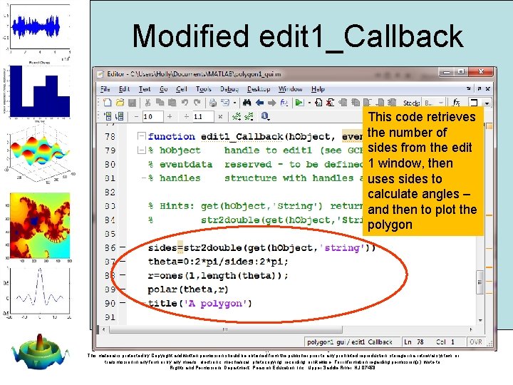 Modified edit 1_Callback This code retrieves the number of sides from the edit 1 Modified edit 1_Callback This code retrieves the number of sides from the edit 1