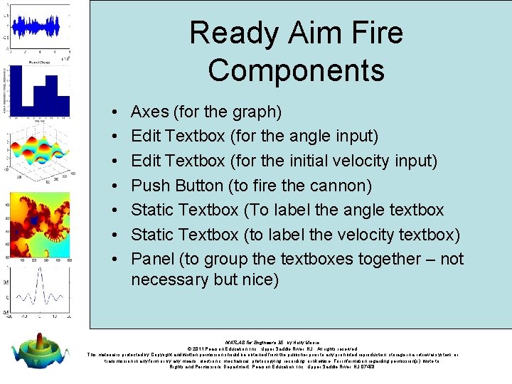 Ready Aim Fire Components • • Axes (for the graph) Edit Textbox (for the Ready Aim Fire Components • • Axes (for the graph) Edit Textbox (for the