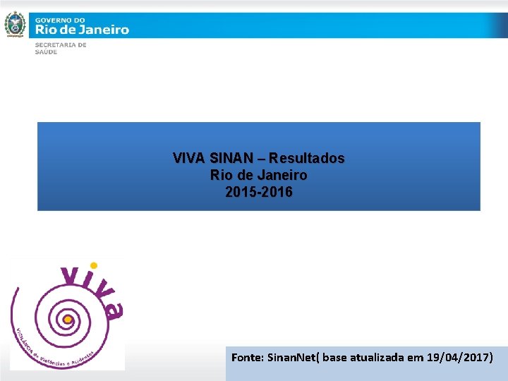 VIVA SINAN – Resultados Rio de Janeiro 2015 -2016 Fonte: Sinan. Net( base atualizada