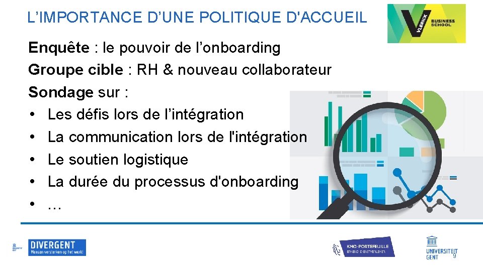 L’IMPORTANCE D’UNE POLITIQUE D'ACCUEIL Enquête : le pouvoir de l’onboarding Groupe cible : RH