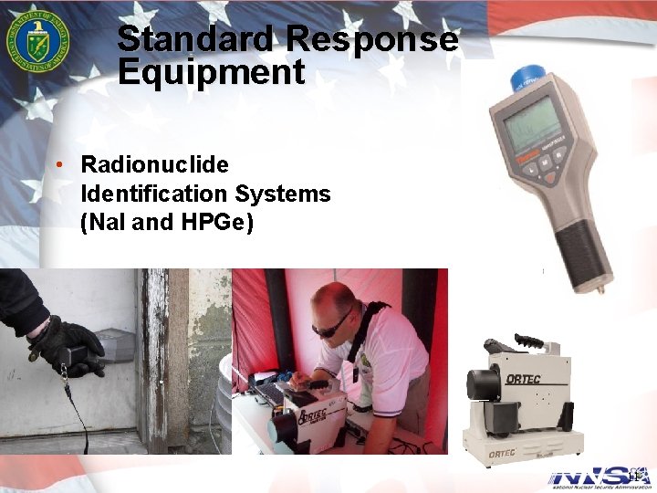 Standard Response Equipment • Radionuclide Identification Systems (Na. I and HPGe) 11 