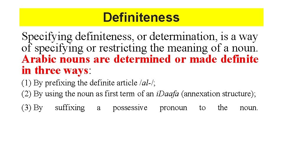 Articles in English and Arabic The English indefinite