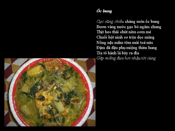 Ốc bung Cực cũng chiều chàng món ốc bung Bươu vàng nước gạo bỏ