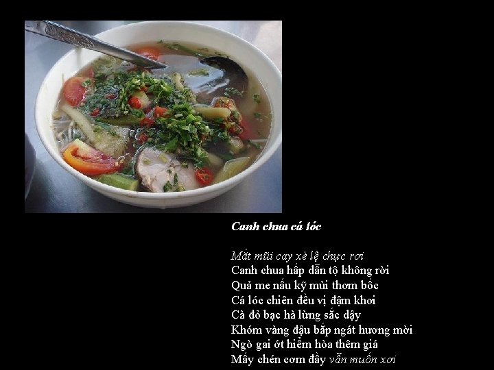 Canh chua cá lóc Mắt mũi cay xè lệ chực rơi Canh chua hấp