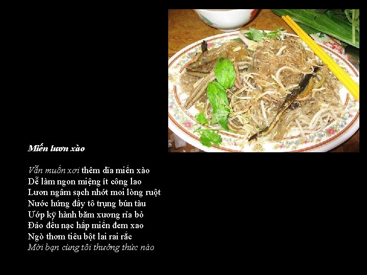 Miến lươn xào Vẫn muốn xơi thêm dĩa miến xào Dễ làm ngon miệng