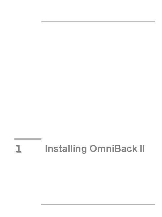 1 Installing Omni. Back II 