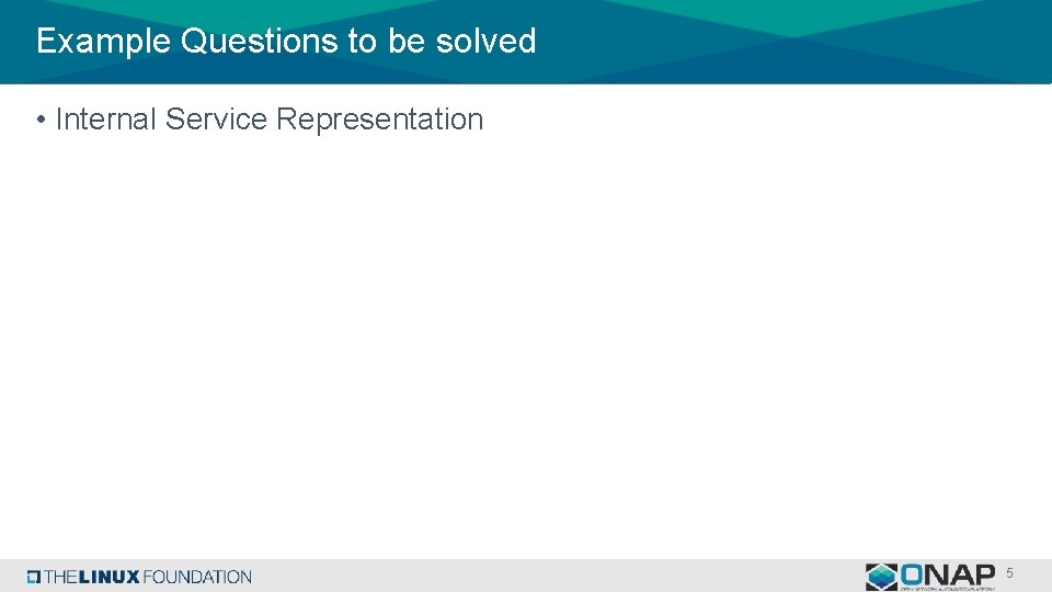 Example Questions to be solved • Internal Service Representation 5 