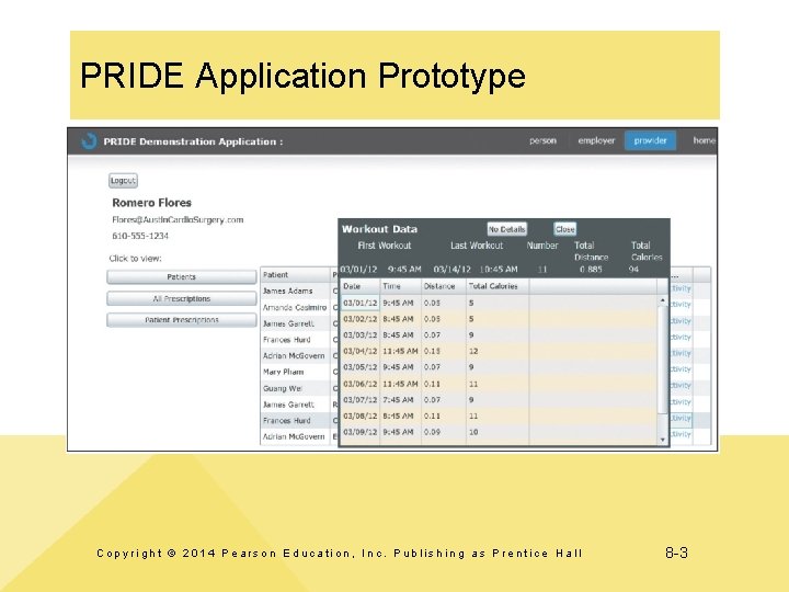 PRIDE Application Prototype Copyright © 2014 Pearson Education, Inc. Publishing as Prentice Hall 8