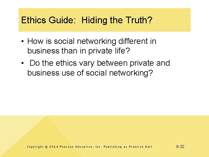 Ethics Guide: Hiding the Truth? • How is social networking different in business than