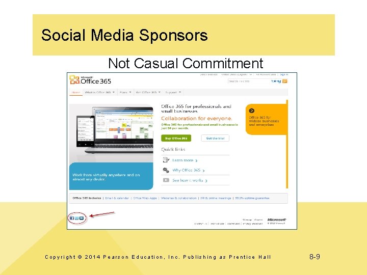 Social Media Sponsors Not Casual Commitment Copyright © 2014 Pearson Education, Inc. Publishing as