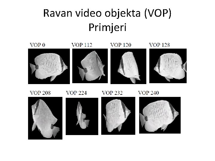 Ravan video objekta (VOP) Primjeri 