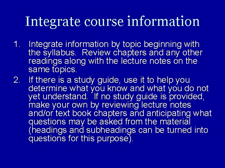 StudyReview Phase Begin the review process Time Management